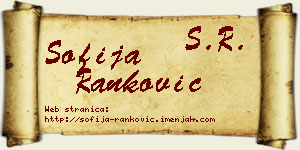Sofija Ranković vizit kartica